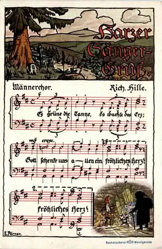 Liederkarte - Harzer Sänger Gruss -214830
