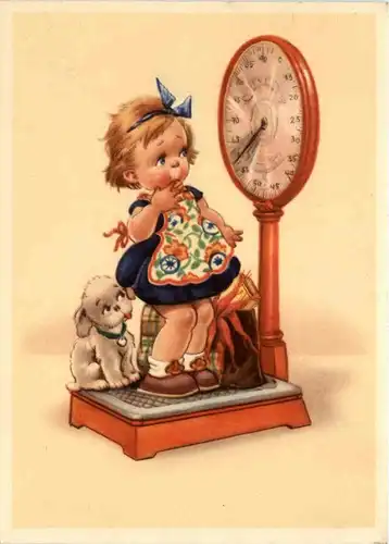 Kind mit Waage und Hund -215156