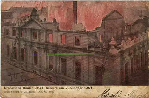 Basel - Brand des Stadttheaters 1904 -186451