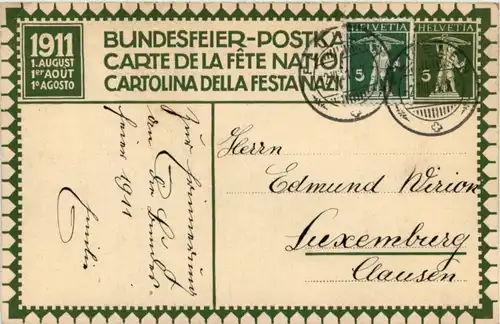 Bundesfeier Postkarte 1911 -217116