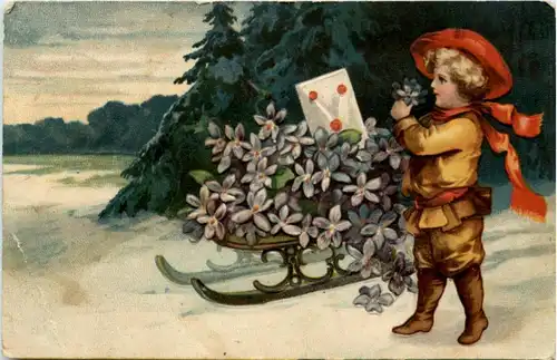 Kind mit Schlitten -213192