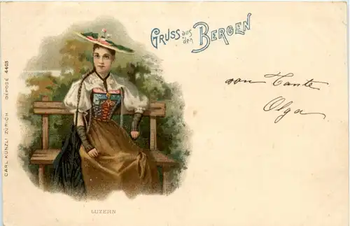 Gruss aus den Bergen - Litho - Künzli -216278