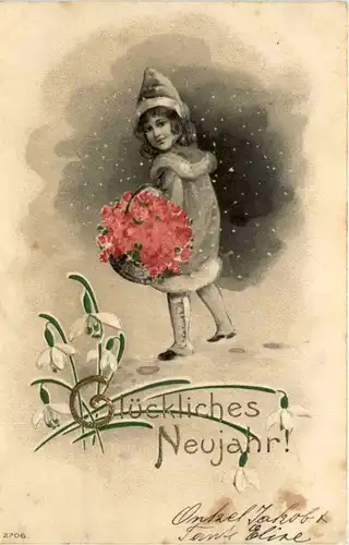 Neujahr - Kind mit Blumen -213170