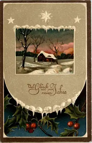 Neujahr - Prägekarte -213516