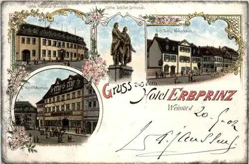 Gruss aus Hotel Erbprinz Weimar - Litho -214238