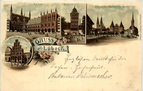 Gruss aus Lübeck - Litho -214140