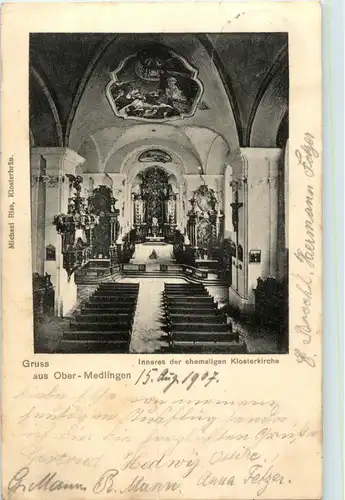 Gruss aus Ober Medlingen - Inneres der ehemaligen Klosterkirche -18260