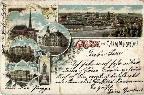 Gruss aus Crimmitschau - Litho -19102