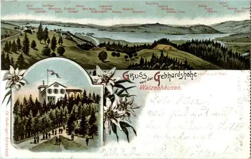 Gruss von der Gebhardshöhe - Walzenhausen - Litho -188784
