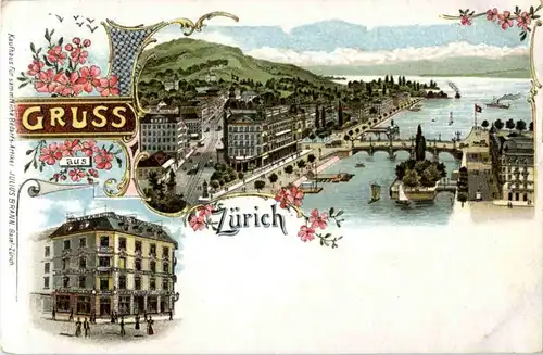 Gruss aus Zürich - Litho -193236