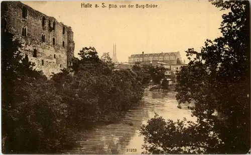 Halle Saale - Blick von der Burg Brücke -18660