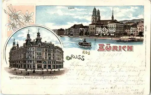 Gruss aus Zürich - Litho -193444