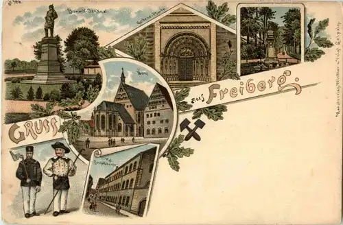 Gruss aus Freiberg - Litho -19090