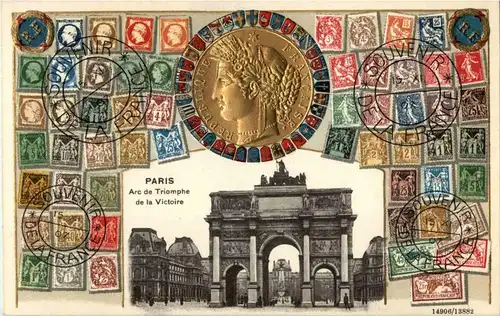 Paris - Arc de Triomphe - Litho Prägekarte -17170