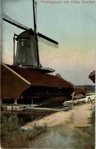 Zaandam - Houtzaagmolen met schuur -20138