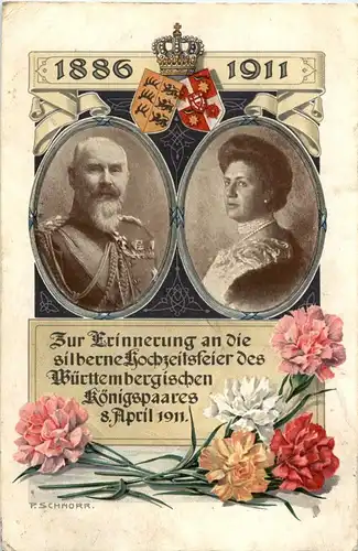 Silberne Hochzeit Württembergisches Königspaar -22118