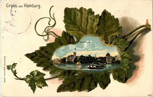 Gruss aus Hamburg - Litho -23964