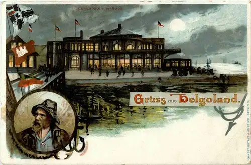 Gruss aus Helgoland - Litho -24014