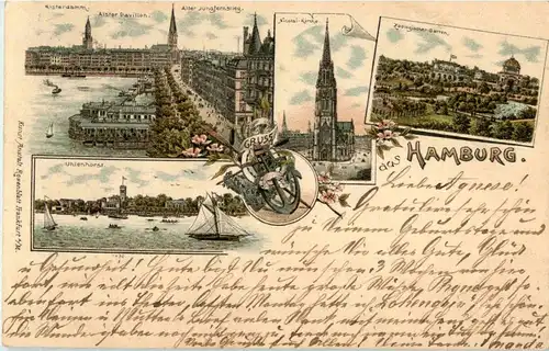 Gruss aus Hamburg - Litho -24018