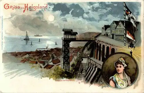 Gruss aus Helgoland - Litho -24070