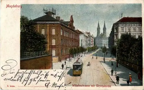 Magdeburg - Wilhelmstrasse mit Strassenbahn -22400