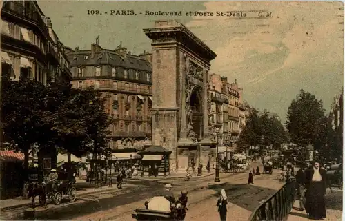 Paris - boulevard et Porte St. denis -24418