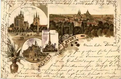 Gruss aus Erfurt - Litho -22722