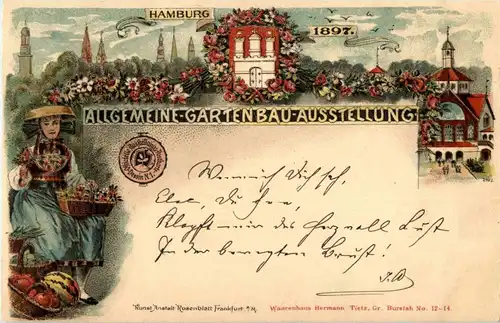Hamburg - Allgem. Gartenbau Ausstellung 1897 - Litho -23944