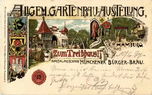 Hamburg - Allgem. Gartenbau Ausstellung - Litho -23942