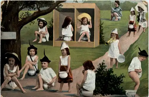 Kinder mit Nachttöpfen -218282