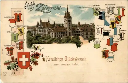 Gruss aus Zürich Litho -190476