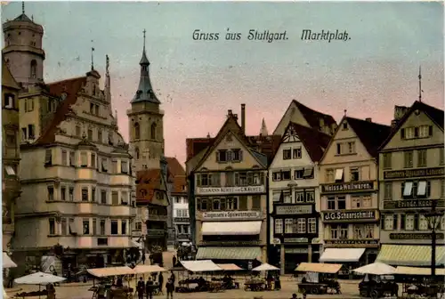 Gruss aus Stuttgart - Marktplatz -219142