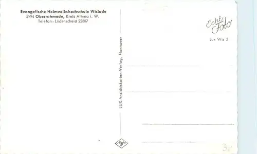 Oberrahmede - Krs. Altena - Heimvolkshochschule Wislade -219852