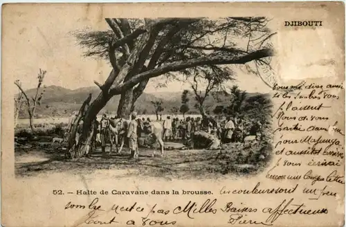 Djibouti - Halte de caravane dans la brousse -218780