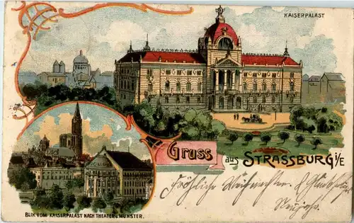 Gruss aus Strassburg - Litho -27898