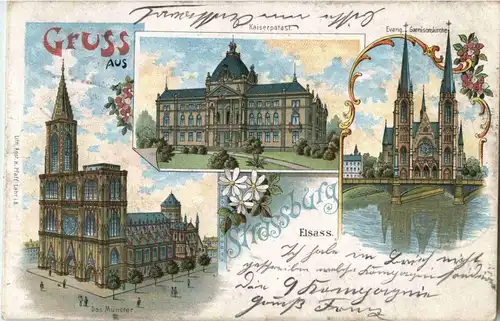 Gruss aus Strassburg - Litho -27140