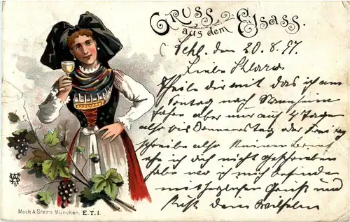 Gruss aus dem Elsass - Litho -27094