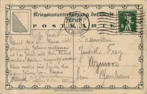 Zürich - Kriegsnotunterstützung -193044