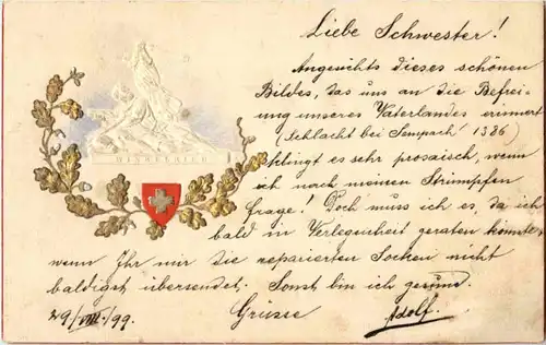 Schweiz - Winkelried - Prägekarte -N7405