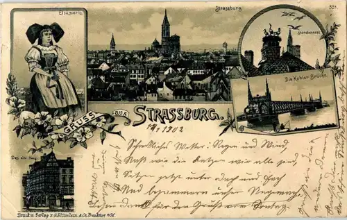 Gruss aus Strassburg - Litho -27866