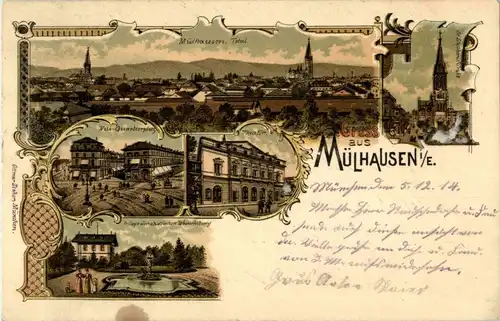 Gruss aus Mülhausen - Litho -27932