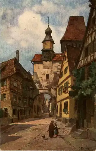 Rothenburg o. T. - Künstlerkarte J. Frank -30872