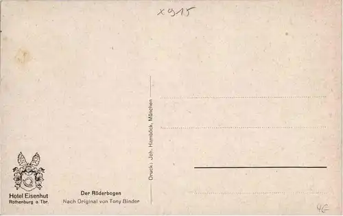 Rothenburg o. T. - Künstlerkarte Tony Binder -30870