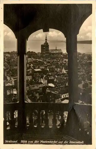 Stralsund - Blick von der Marienkirche auf die Innenstadt -300072