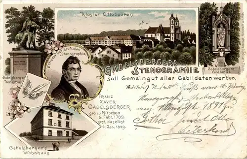 Ottobeuren - Gabelsberger Stenographie - Litho -30694