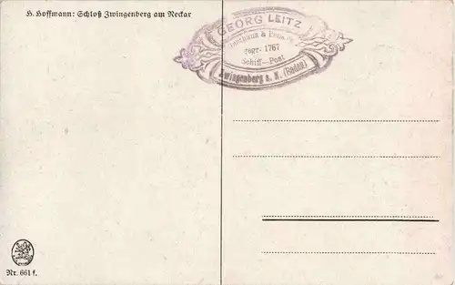 Zwingenberg am Neckar - Künstlerkarte H. Hoffmann -36856