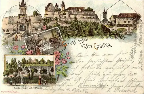 Gruss von der Veste coburg - Litho -30942