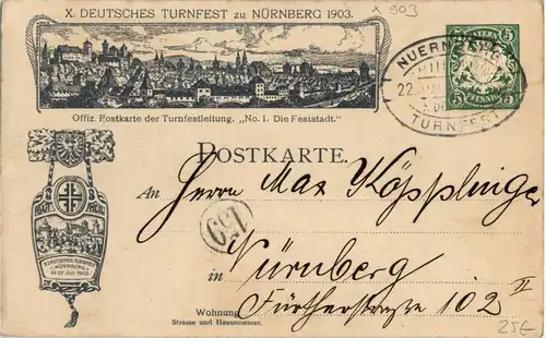 Nürnberg - Deutsches Turnfest 1903 - Ganzsache -31136