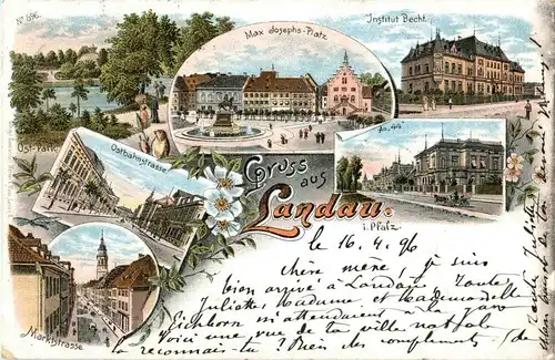 Gruss aus Landau - Litho -32660