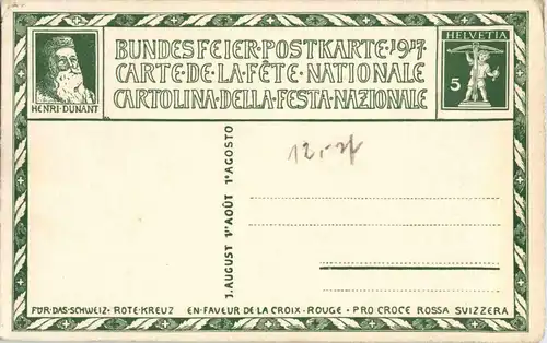 Bundesfeier Postkarte 1917 -15678